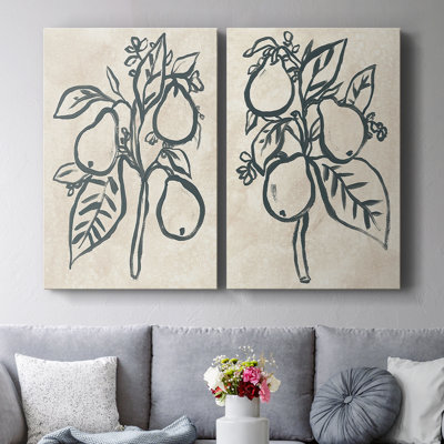 Ink Pear Branch I-Premium Gallery Wrapped Canvas -Ready to Hang
