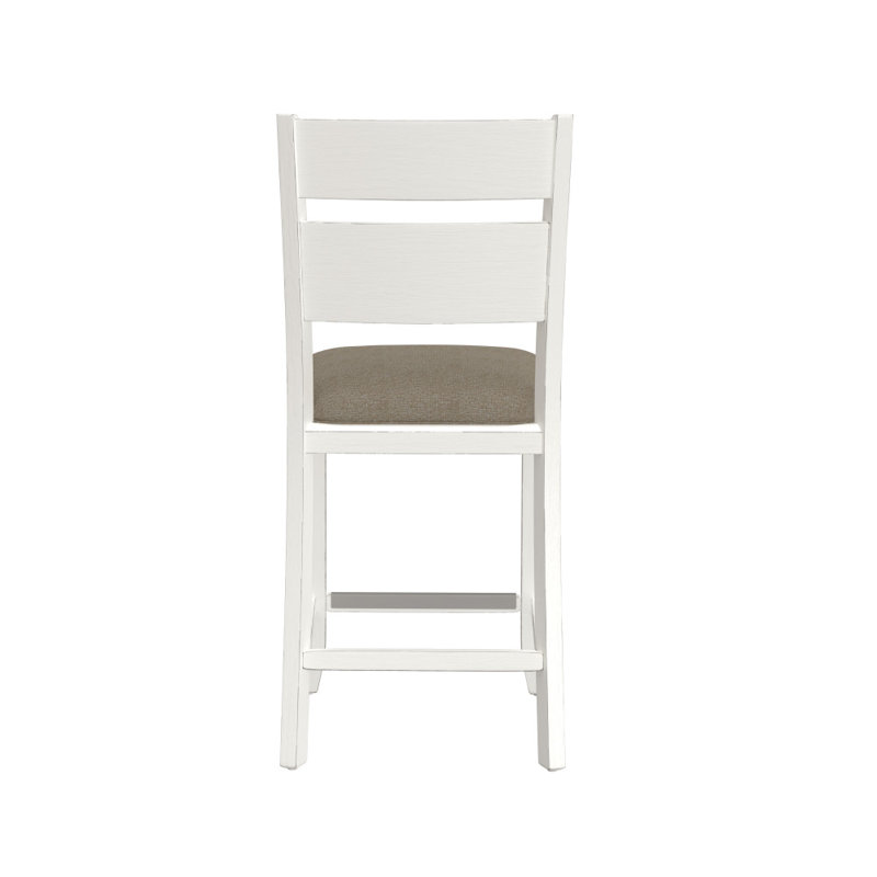 6-Piece Gathering Height Dining Set in Brown and White with Storage Drawers