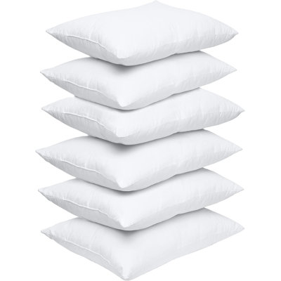 20 X 20 Throw Pillow Inserts - 6-PACK Pillow Insert Poly-Cotton Shell With Siliconized Fiber Filling - Square Form, Decorative For Couch Bed Inserts, , 20 X 20 Inch