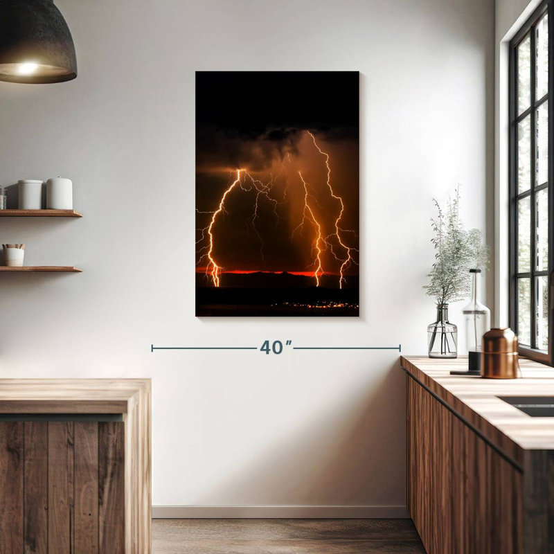 Orange Lightning, 39" H x 26" W