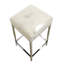Tabouret de bar en acier inoxydable et cuir de vache Safari