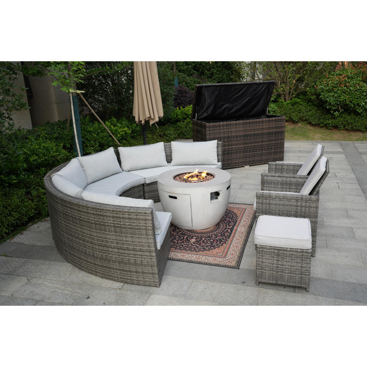 Spruha 10 - Person Patio Conversation Sets with Cushions