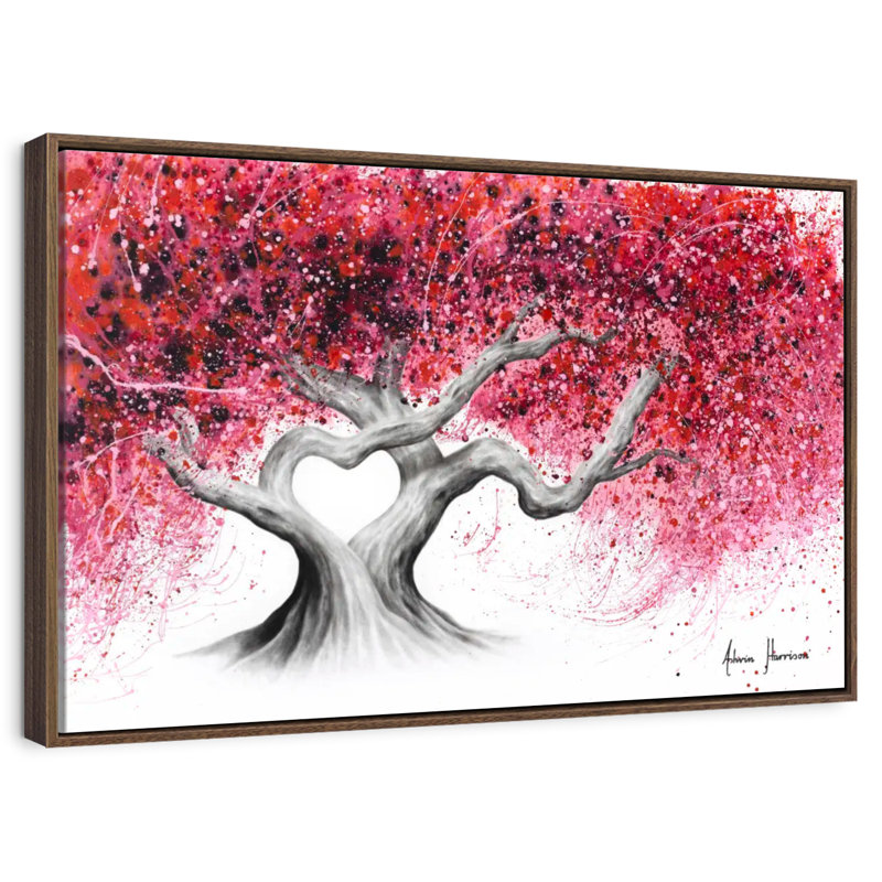 Arbres de l'amour, Cadre flottant en noyer, 31 po x 21 po