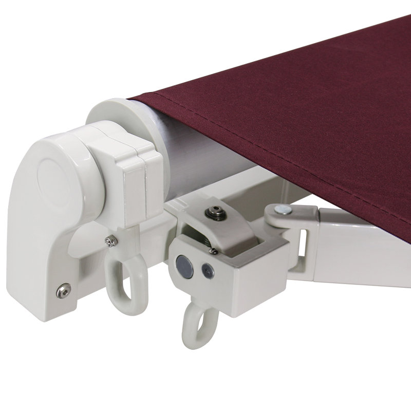 Garden Patio Retractable Angle Adjustable Awning, 16cm H x 350cm W x 250cm D, Wine Red