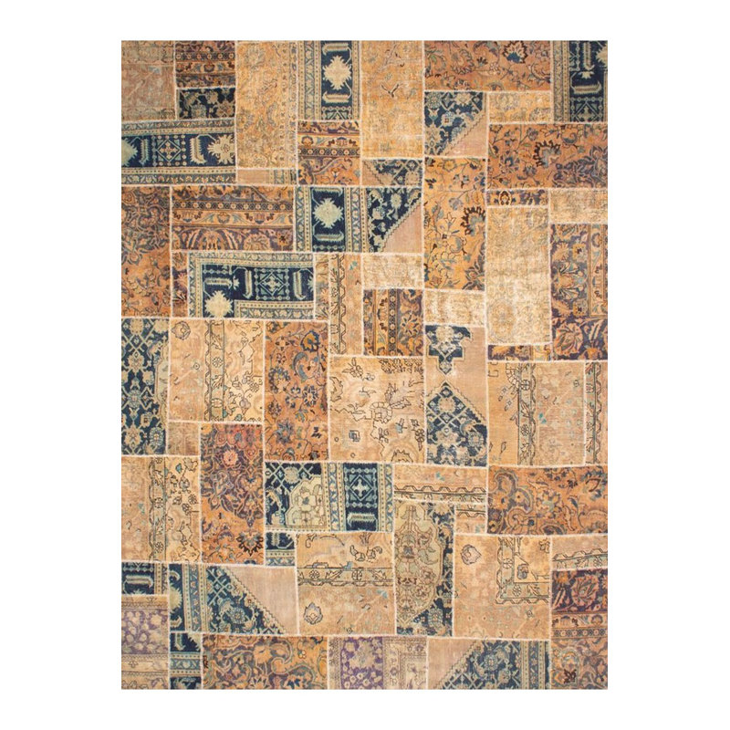 Tapis décoratif moderne à motif tissé patchwork, Tapis de couloir 3 pi 3 po x 6 pi 7 po