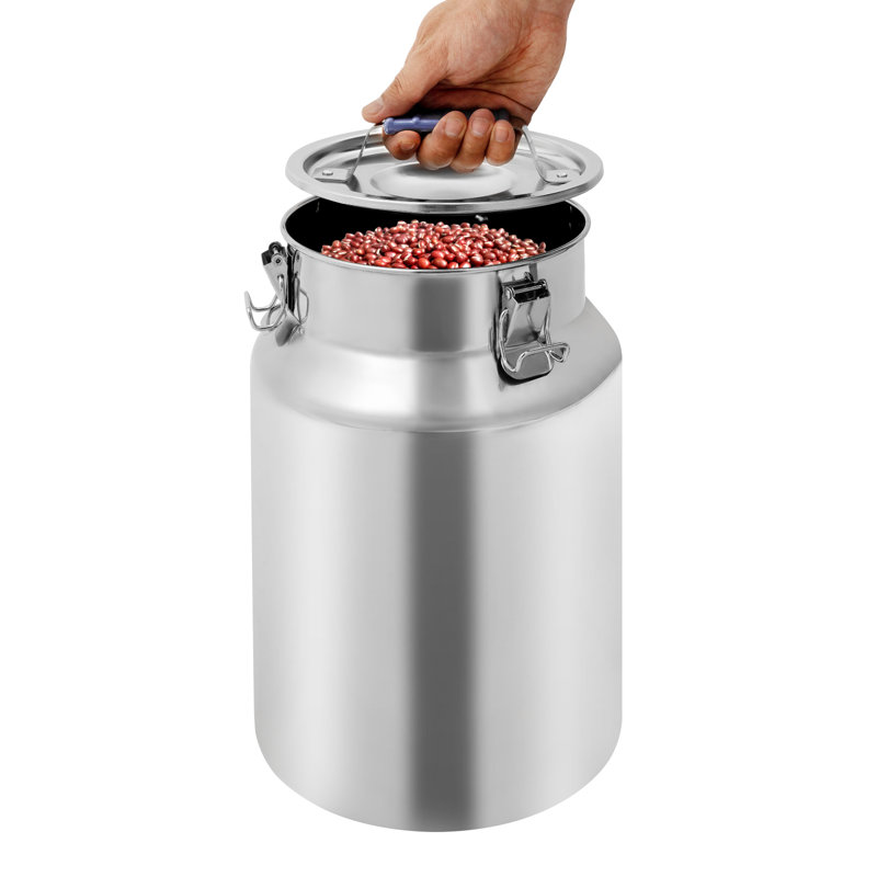 12L/3.17Gal Rice Storage Container Stainless Steel Food Storage Container With Lid, Silver