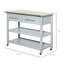 Sturdy Kitchen Island with Stainless Steel Top, Ample Storage, and 2-Tier Open Shelves for Enhanced Organization and Functionality.