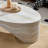Oval Natural Faux Marble Coffee & Side Table In White, Fiberglass - Reinforced, Elegant Design For Living Room, Ideal For Stylish Home Decor, A Durable And Aesthetic Furniture Piece For Contemporary Interiors And Social Gathering Spaces-2121491725
