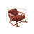 Luxurious Wing Chair, Vermilion Velvet Fabric, 26.4 x 29.5 x 33.5 inches | Sturdy Wooden Legs, Comfortable Sitting Height: 20.1 inches | Perfect Accent Chair for Living Room, Stylish and Cozy Design-832952480
