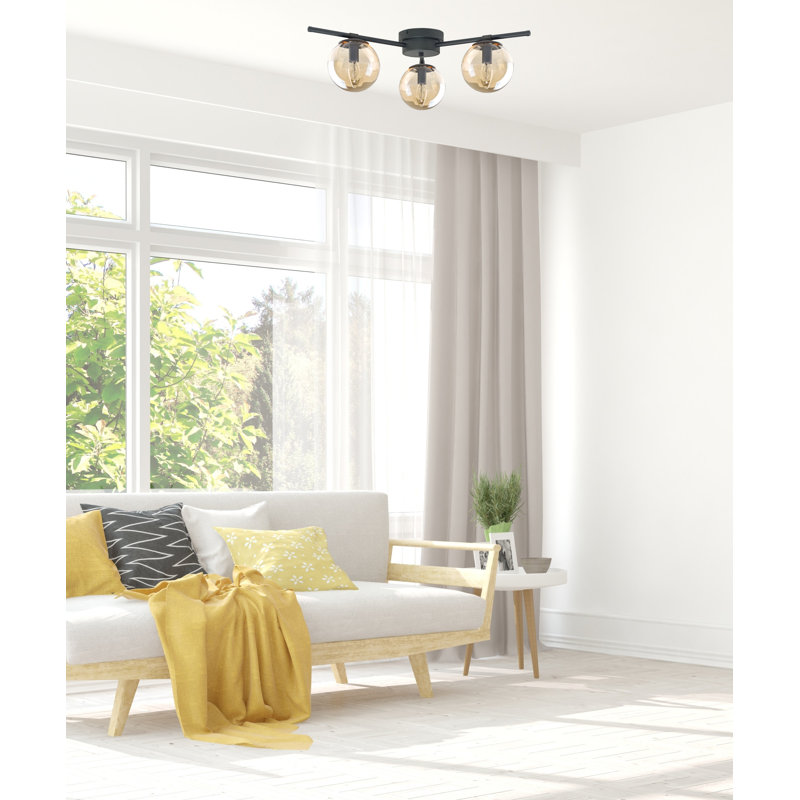 Apeks 3-light Flush Mount, Brown