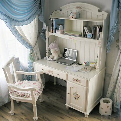 47.24"American-style white solid wood office desk
