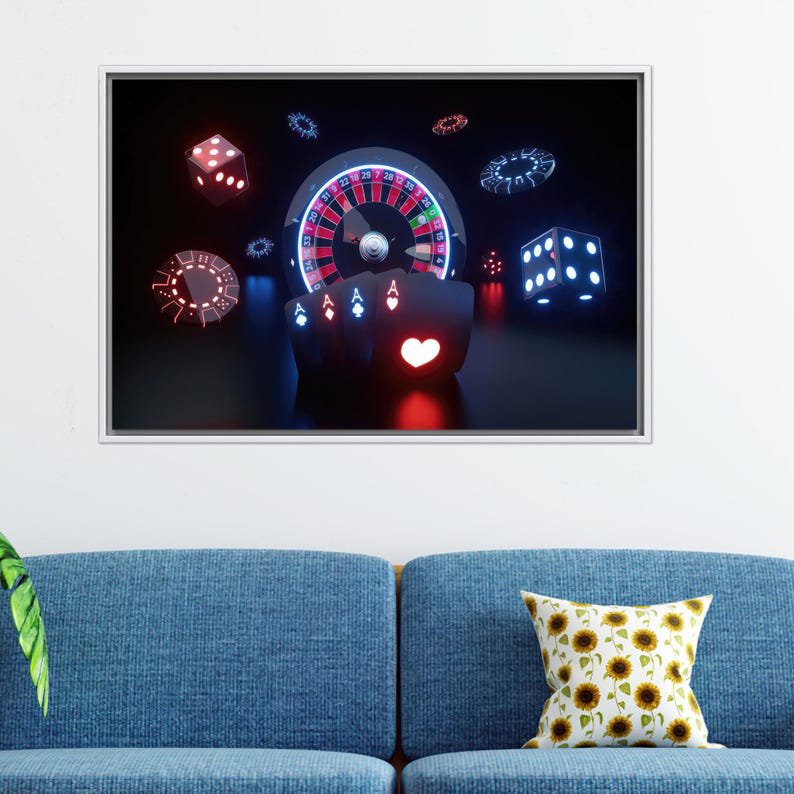 Print on Canvas, White, Framed Print without Mat, 20 cm H x 30 cm W