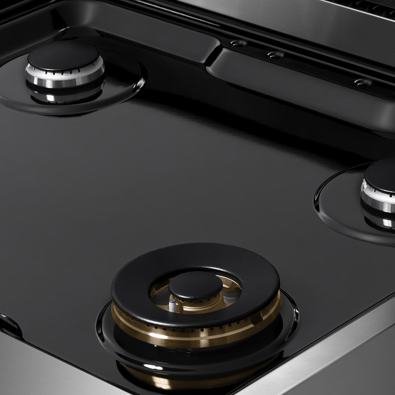 Porcelain 30" Natural Gas Cooktop with 4 Burners and Griddle