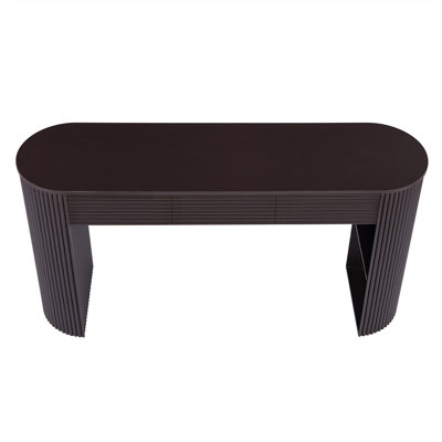 Gennari 59.8''Fluted Wood Console Table With 3 Drawers