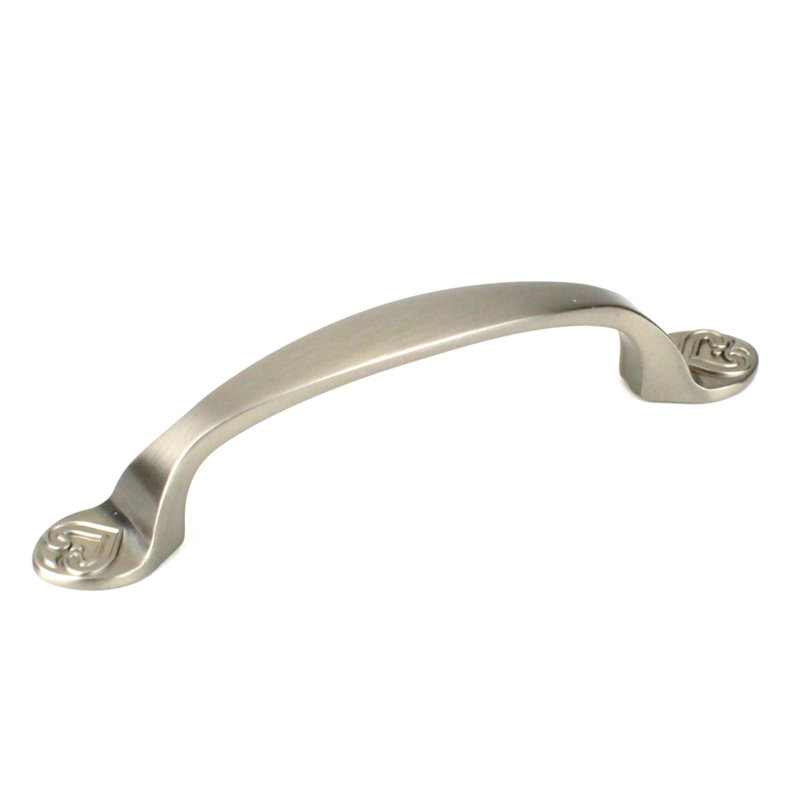 Poignée arche 3 po central Iris, Nickel satiné mat