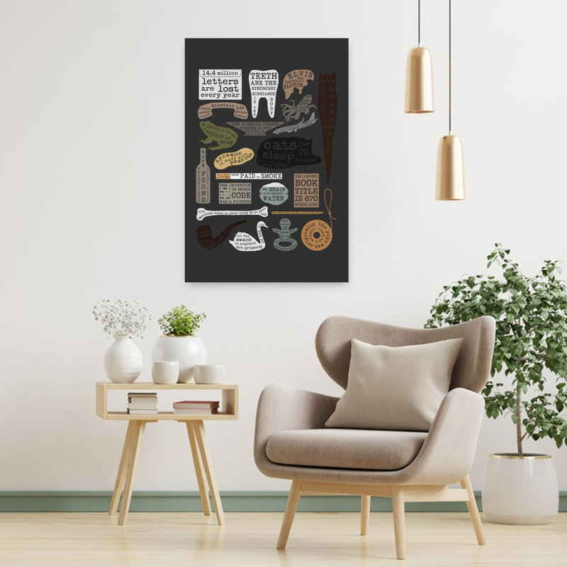 Curious Facts Collection Abstract Contemporary Wall Art Print by Florent Bodart - Wrapped Canvas Print, 91.44cm H x 60.96cm W