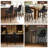 Set Of 2 Modern Counter Height Bar Stools With Full Backrest, Upholstered Fabric Seats And Metal Legs, Black
