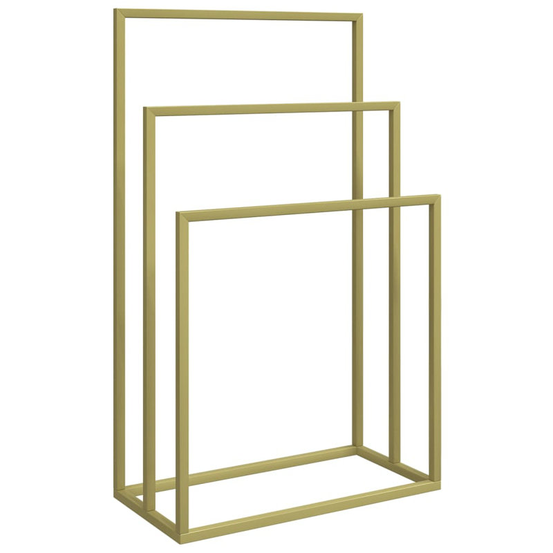 Gold Iron Freestanding 2-Tier Towel Rack