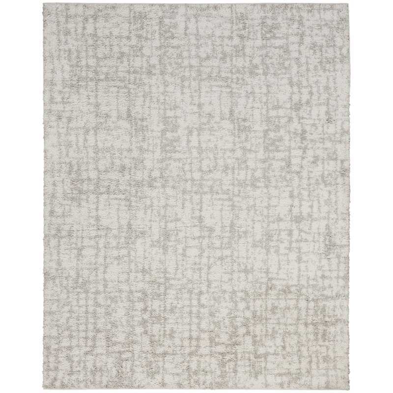 Tapis d'intérieur gris 17 stories Teiarra, Rectangle 7 pi 10 po x 9 pi 10 po