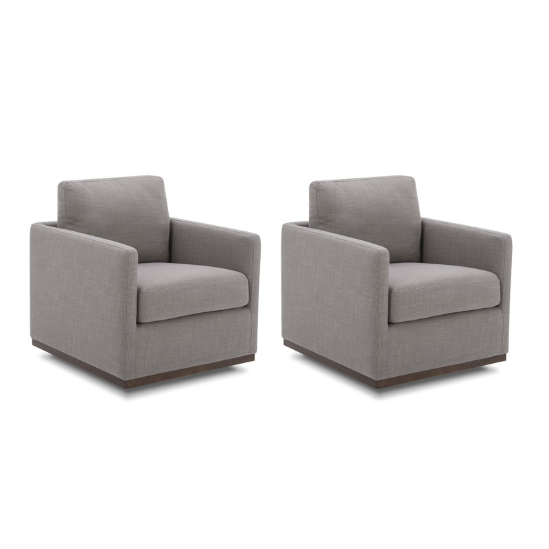 Fauteuil pivotant rembourré avec coussins réversibles Bobbi, Lin performance Effie Flint