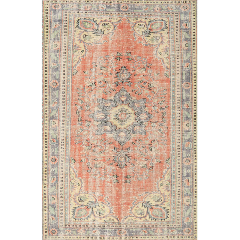 Tapis traditionnel mehroon/noir/bleu, Rectangle 5 pi x 7 pi