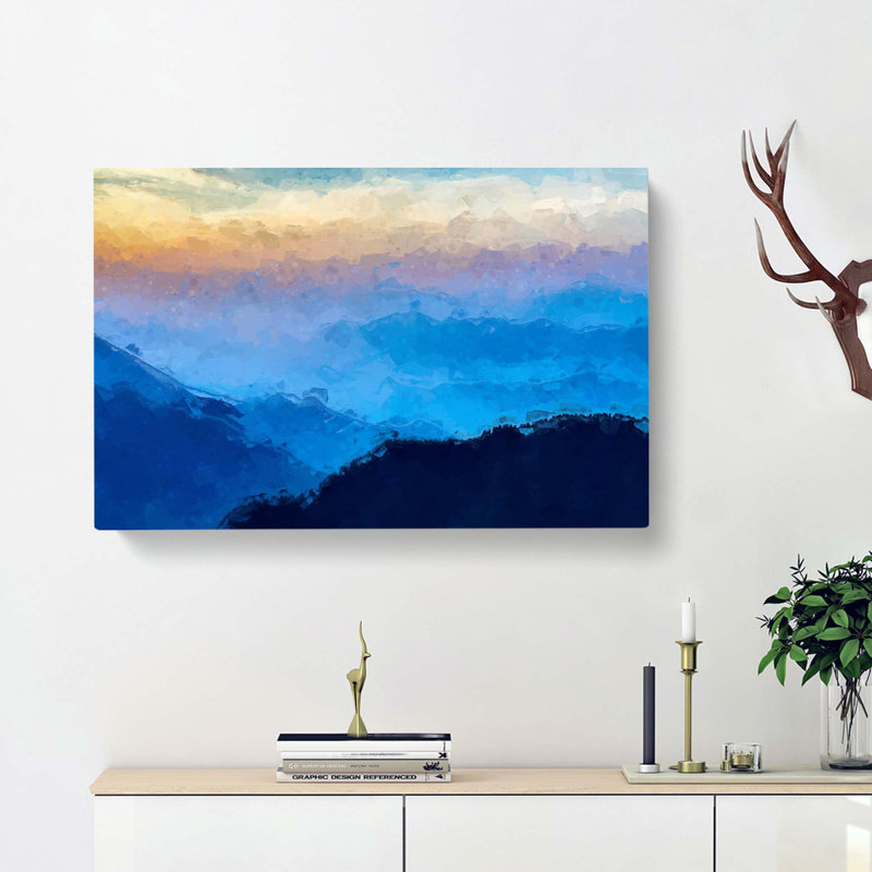 Mountains Of Nepal In Abstract - Wrapped Canvas Print, 35cm H x 50cm W x 3cm D