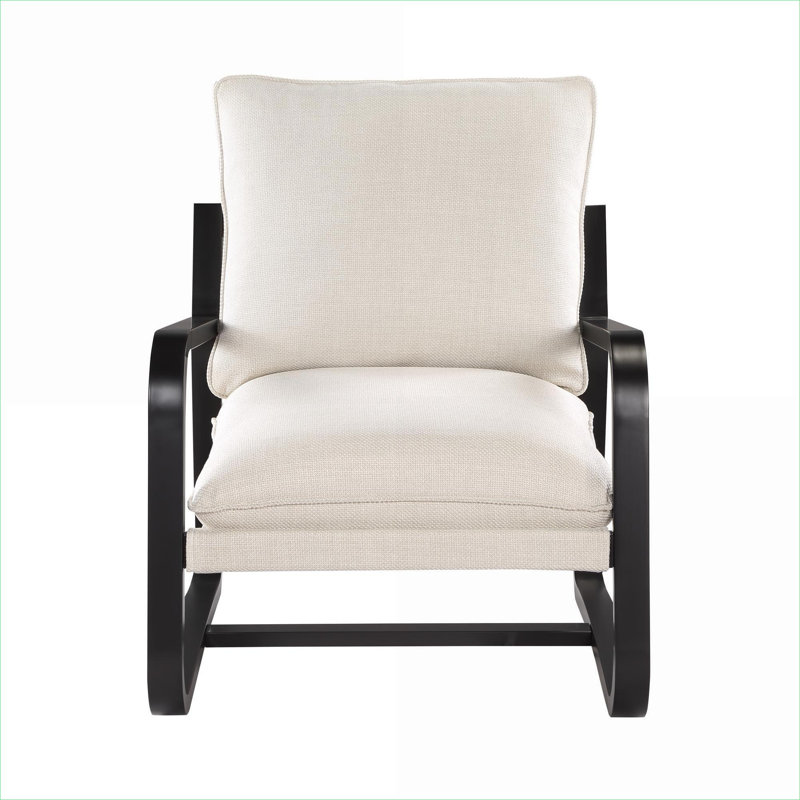 Fauteuil d'appoint moderne en lin 100% polyester beige pour l'intérieur, Beige