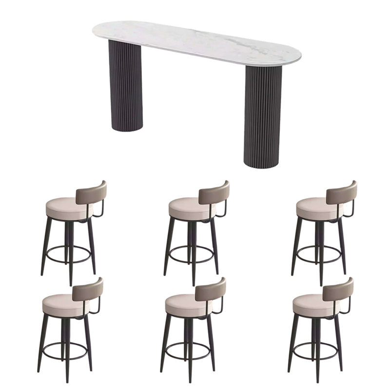 Éclairage pour la salle à manger, 7 pièces : table, 6 chaises, 41,3 po H x 70,8 po L x 15,7 po l