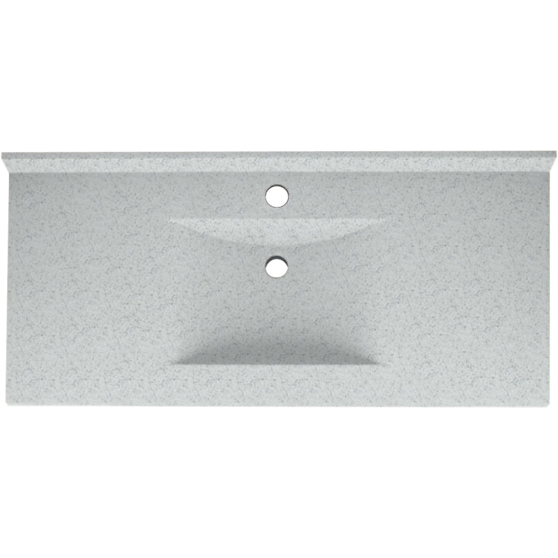 Plateau de meuble-lavabo simple 43 po Contour, Gris de Tahiti
