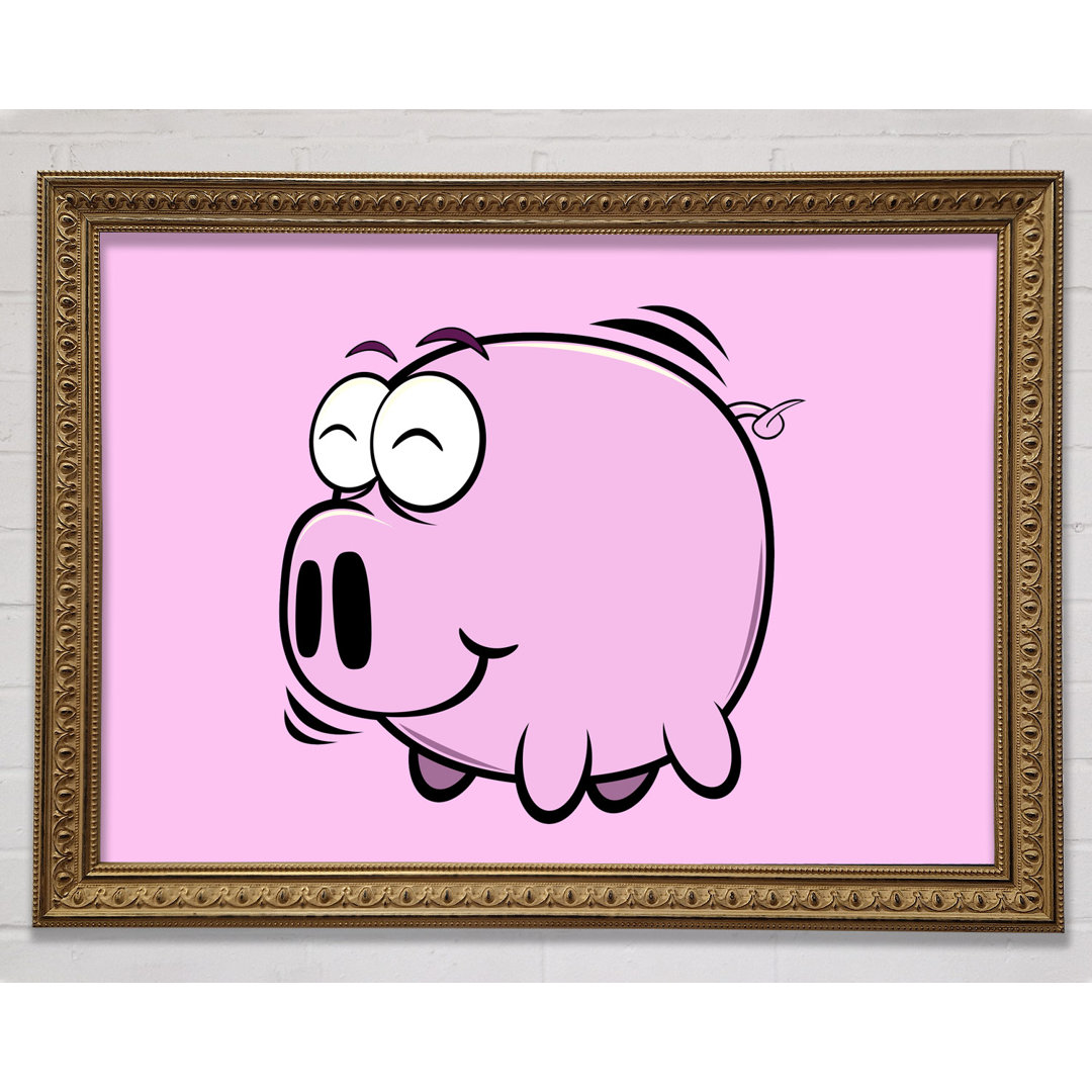 Happy Pig Smiling Lilac - Einzelner Bilderrahmen Kunstdrucke