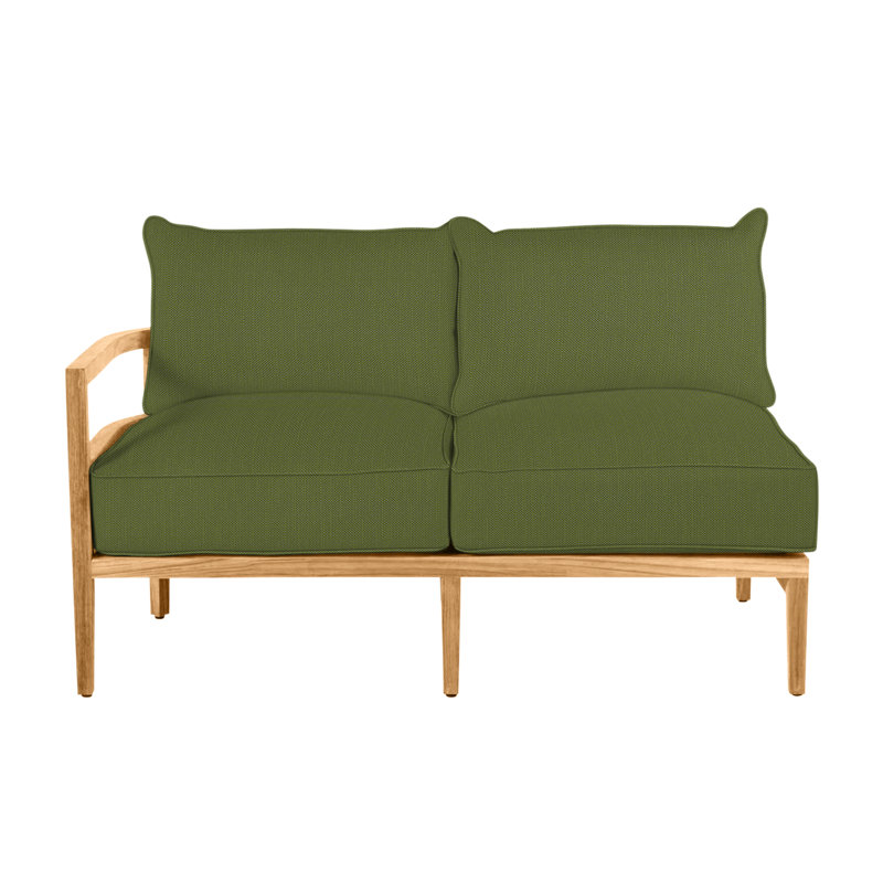 Canapé modulaire en teck Santa Barbara, Teck naturel, Welt + bourre standard, Forêt de lin