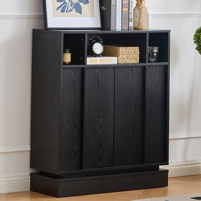 Crédence de bureau à 2 portes de 31,7 po de largeur avec tablettes réglables et rangement ouvert