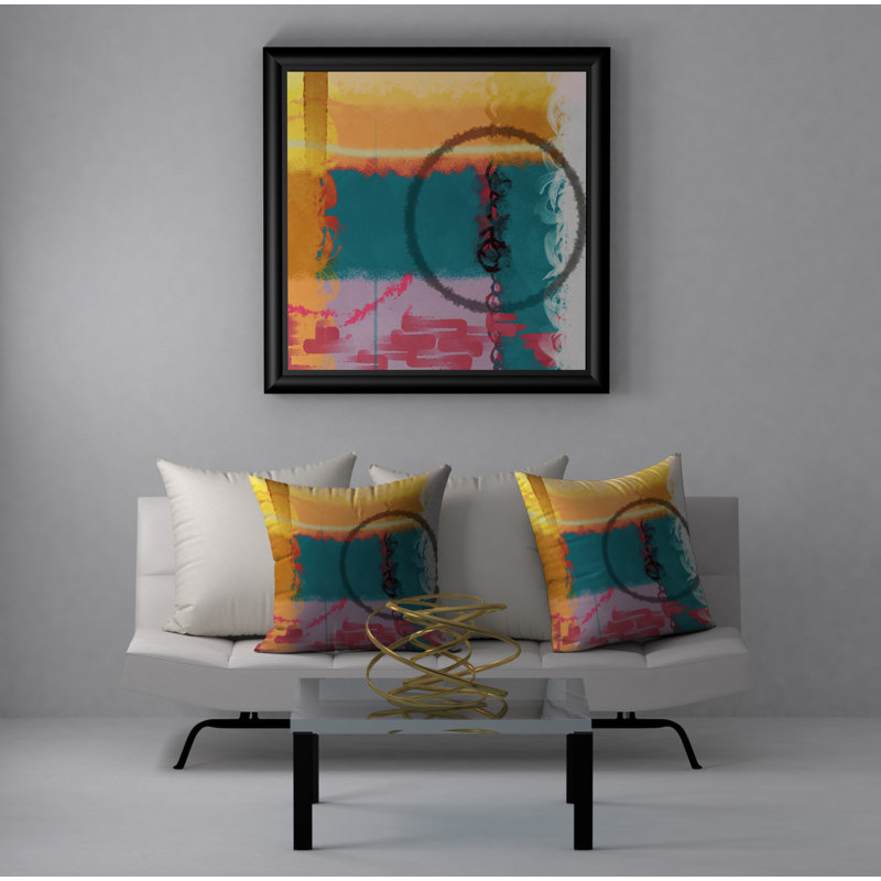 Abstract Throw Pillow, 24" H x 24" W