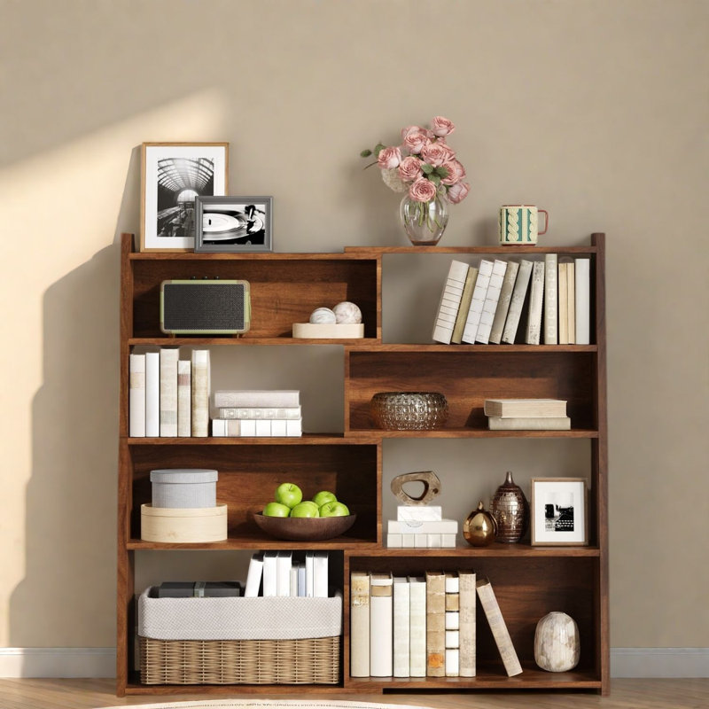 Bibliothèques extensibles avec rangement, support moderne en bois aggloméré pour petite maison