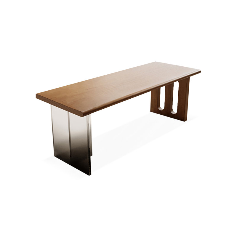 Bureaux rectangulaires bruns en bois massif, H 29,53 po x l 62,99 po x P 23,62 po 