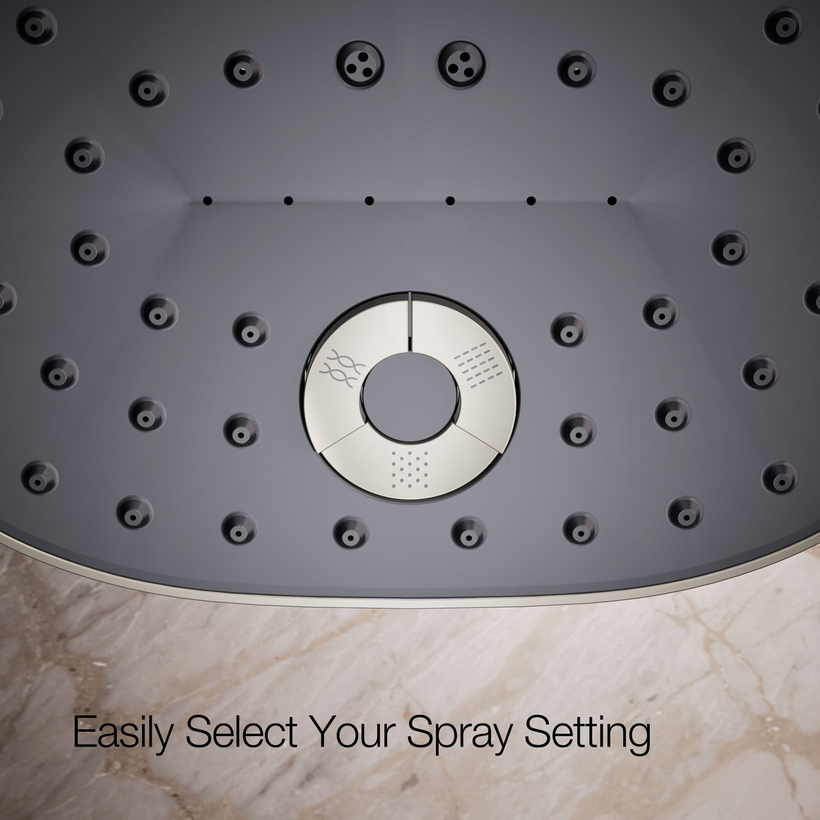 Statement 2.5 GPM Oval Multifunction Showerhead, Vibrant Polished Nickel