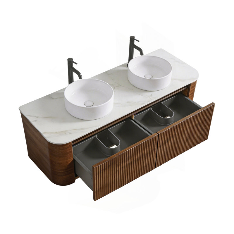 Meuble-lavabo Erba, Brown, 72"
