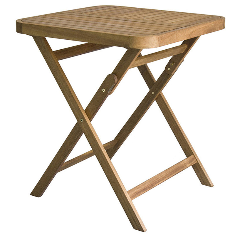 Table pliante carrée en bois d'acacia