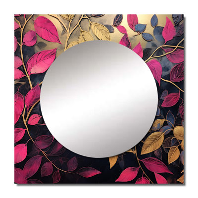 Emet - Leaves Square Mirror Wall Decor For Bedroom