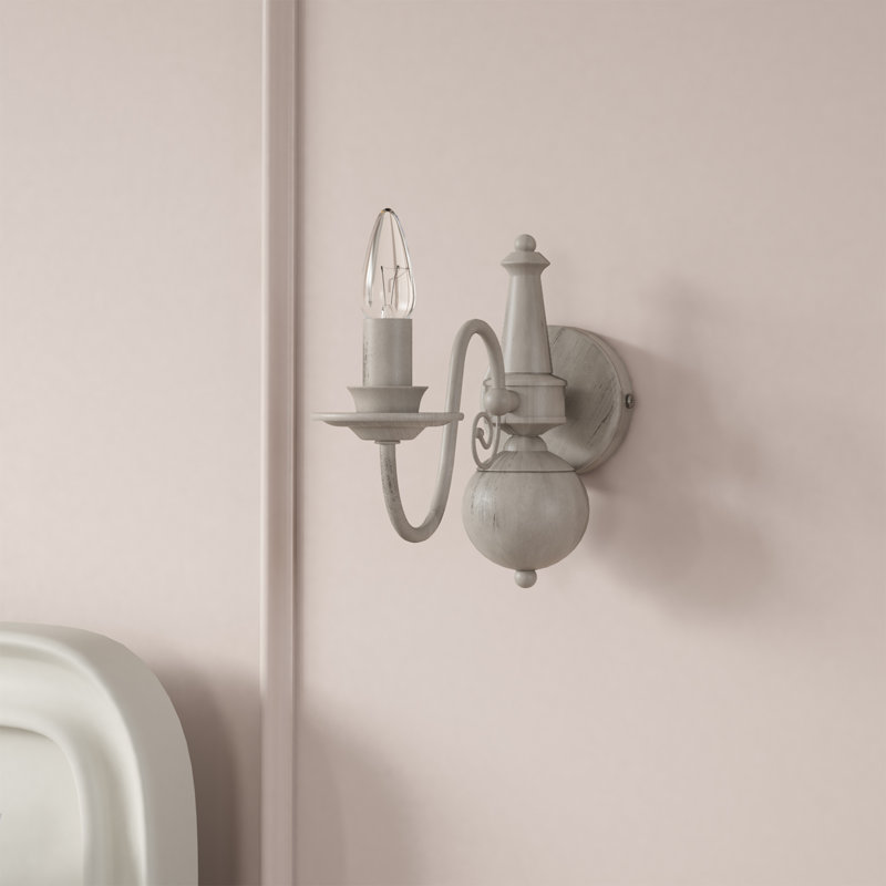 Aubervilliers Candle Wall Light, Grey Taupe Metal