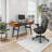 Techni Mobili  Writing Desk - Dual Side & Pull-Out Front Drawer  - Coated Grey Steel Frame