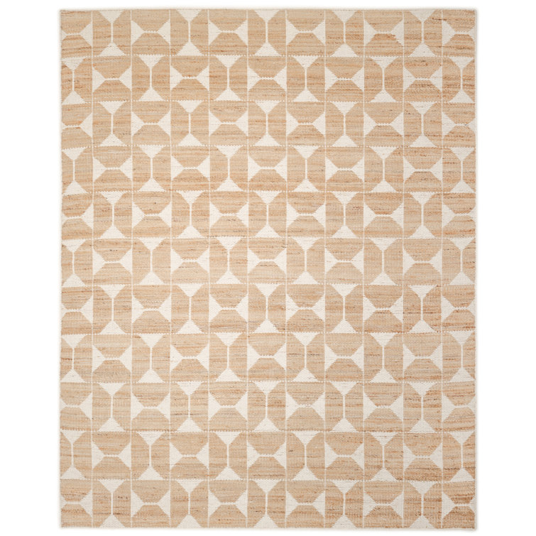 Elle Geometric Area Rug in Ivory