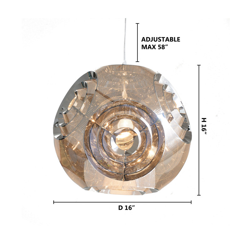 Luminaire suspendu moderne en chrome 1 lumière Gotcher
