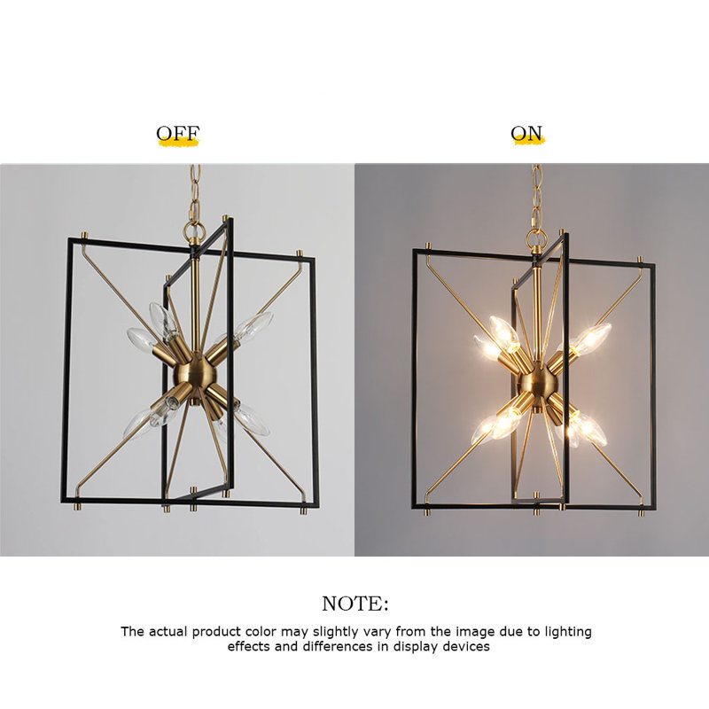  Chrisse 8 - Light Dimmable Sputnik Square Chandelier