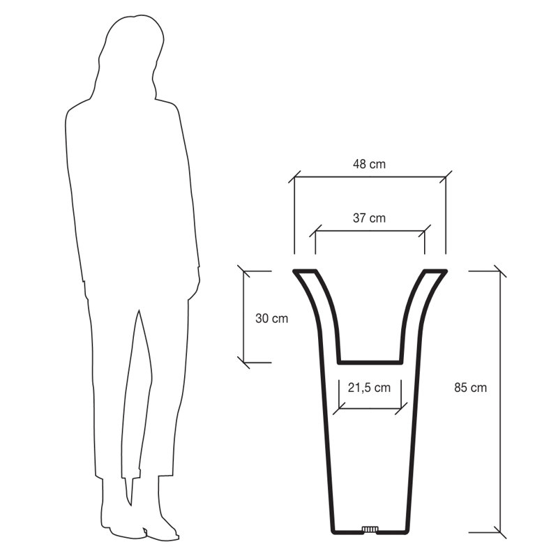 Lindley Pot Planter, 85cm H x 48cm W x 48cm D