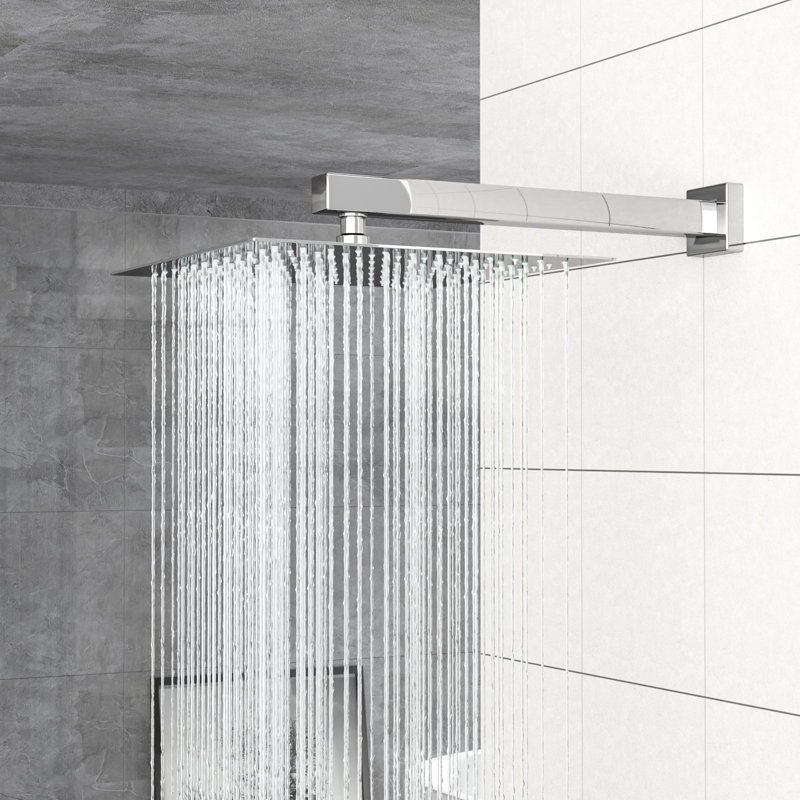 Dual Shower Head - 10 Inch Square Wall Mounted System Easy Install With