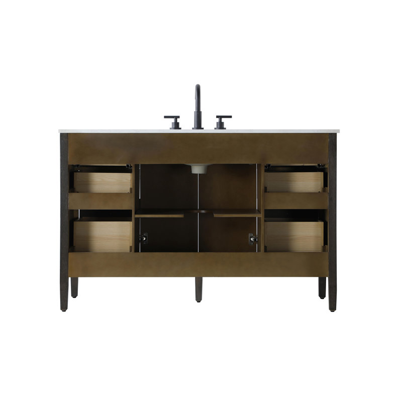 Meuble-lavabo simple 54 po, Chêne chocolat