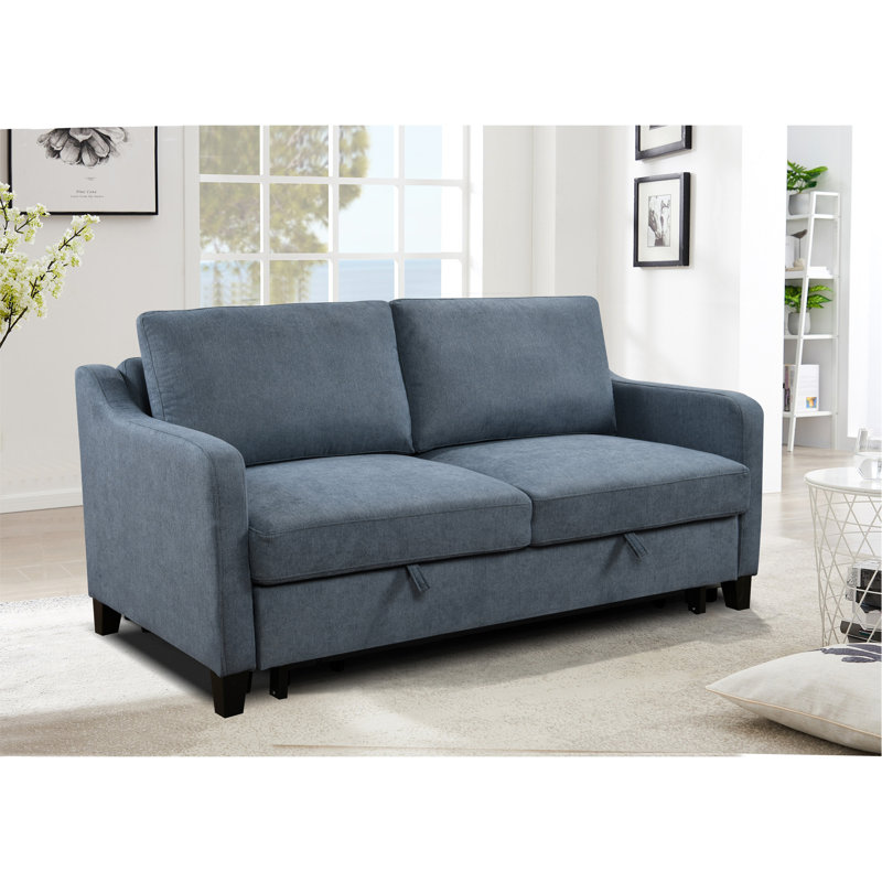 Canapé-lit ferme convertible 3 en 1 Zaryab, Polyester bleu foncé