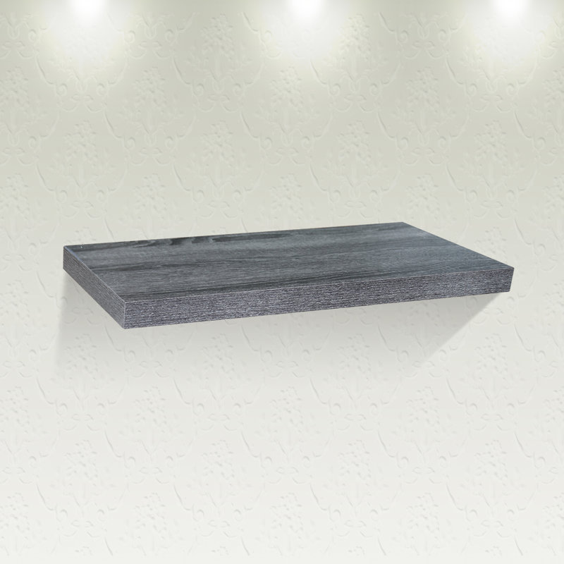 Alcera Floating Shelf with Reclaimed Wood, 1.5" H x 23.62" W x 9.25" D, Black Oak