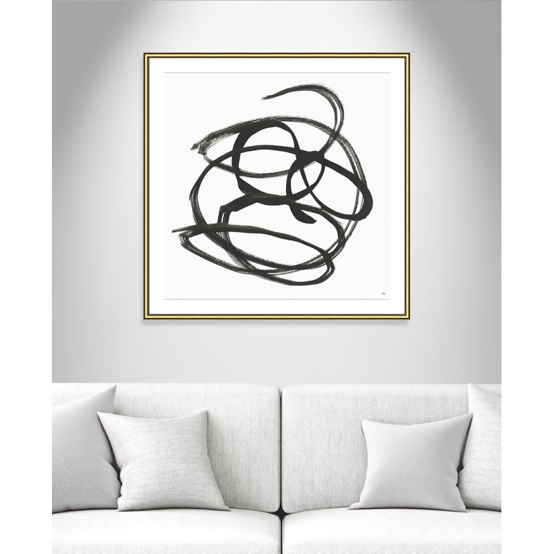 Le long du chemin I par Susan Jill - reproduction d'art sur papier encadrée, H 33,25 po x l 33,25 po x P 0,88 po, Or